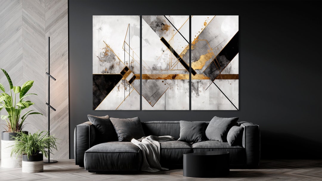 Abstract Modern Art Abstract Canvas Print Grey Wall Canvas Art Abstract