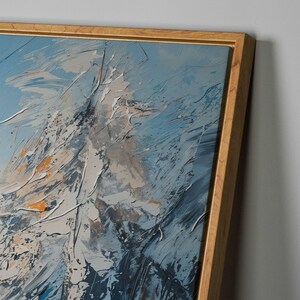 Lienzo enmarcado con remonte de estación de esquí, impresión de pintura de paisaje invernal, decoración del hogar, regalo para esquiadores imagen 10