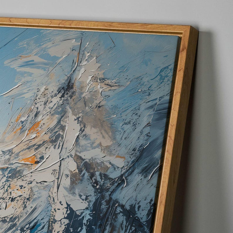 Lienzo enmarcado con remonte de estación de esquí, impresión de pintura de paisaje invernal, decoración del hogar, regalo para esquiadores imagen 10