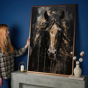 Beautiful animal horse canvas print Horse Painting Large Canvas Art Rustic Art Western Decor Animal wall art Horse Lover Birthday Gift