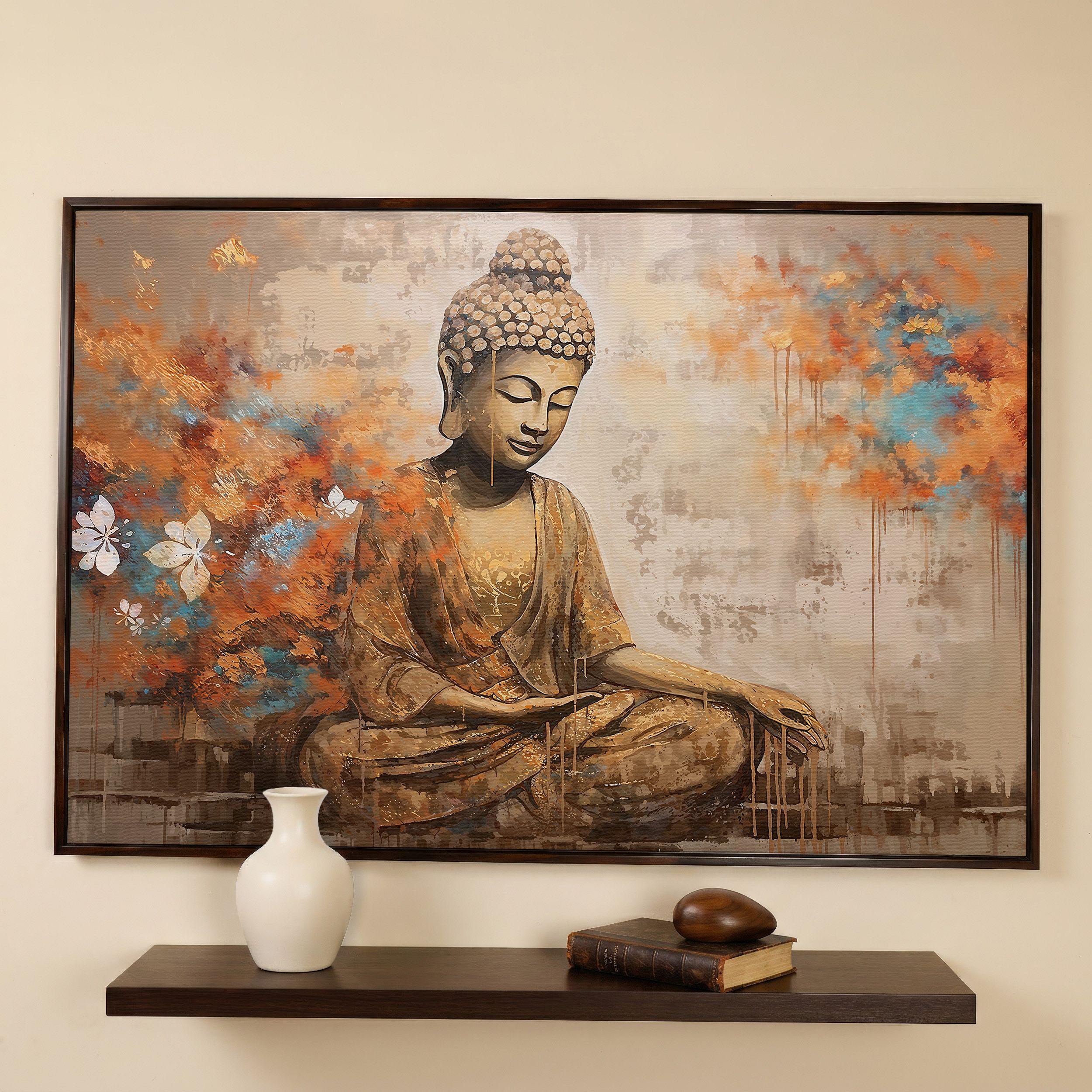 Golden Buddha Canvas Print: Abstract Yoga Studio Wall Art - Etsy