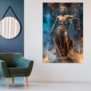 Lady Justice Canvas Wall Art Legal Principles Themis Blindfolded ...