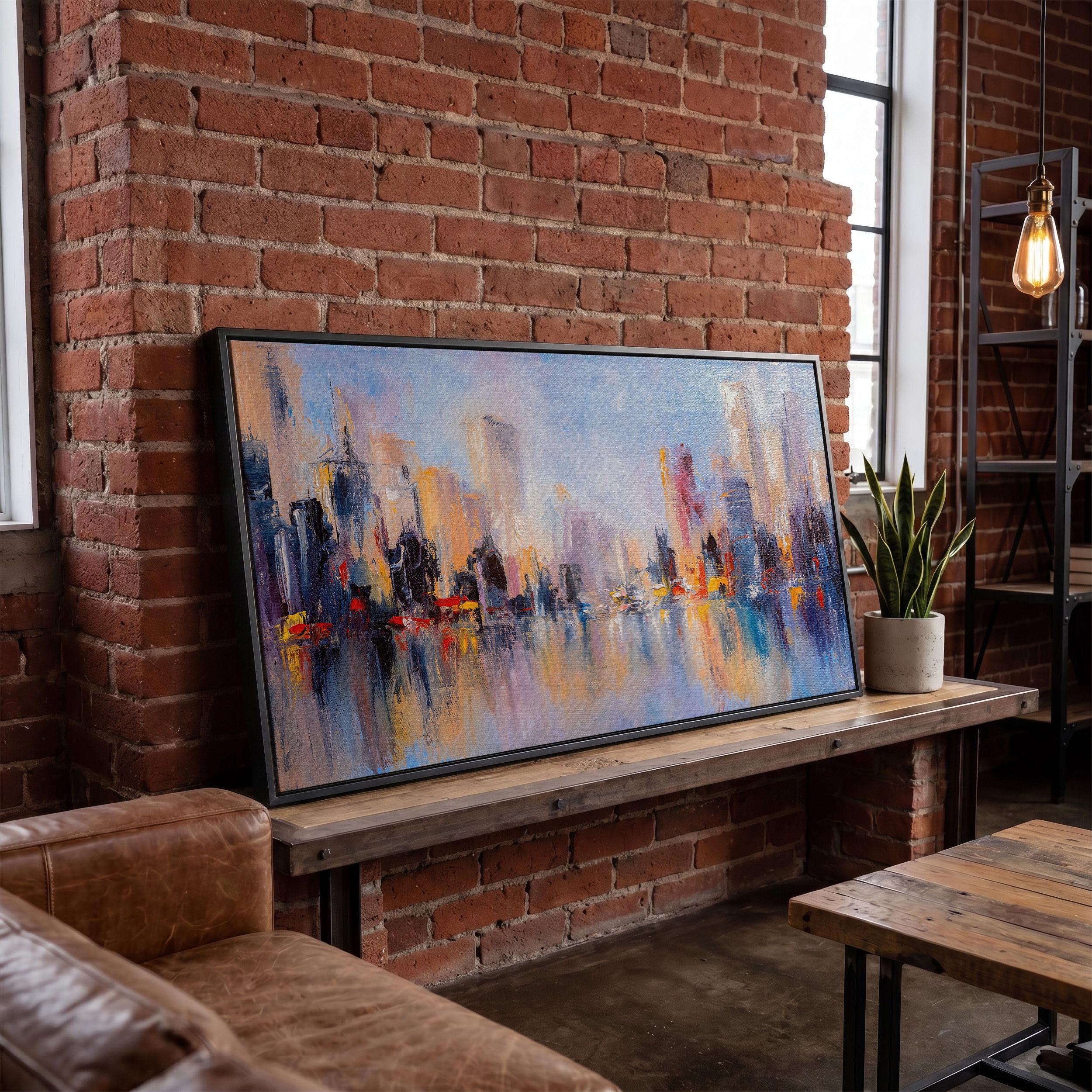 Abstract Skyline Canvas Print: Modern Cityscape Wall Art Decor - Etsy