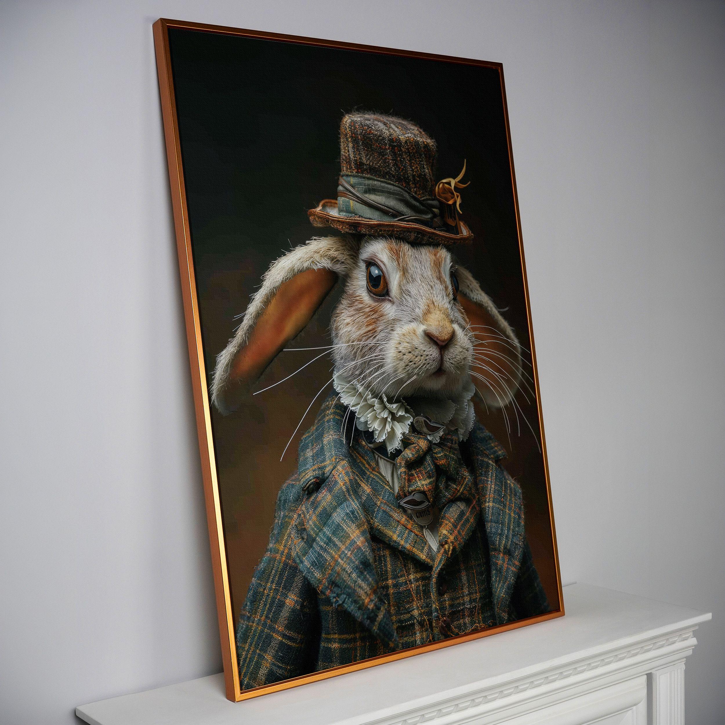 Gentleman Rabbit Victorian Style Canvas Wall Art Print – Elegant Bunny ...