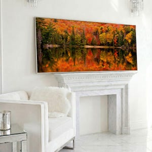 Autumn Forest Lake Canvas Print, Extra Large Fall Landscape Wall Art - Etsy