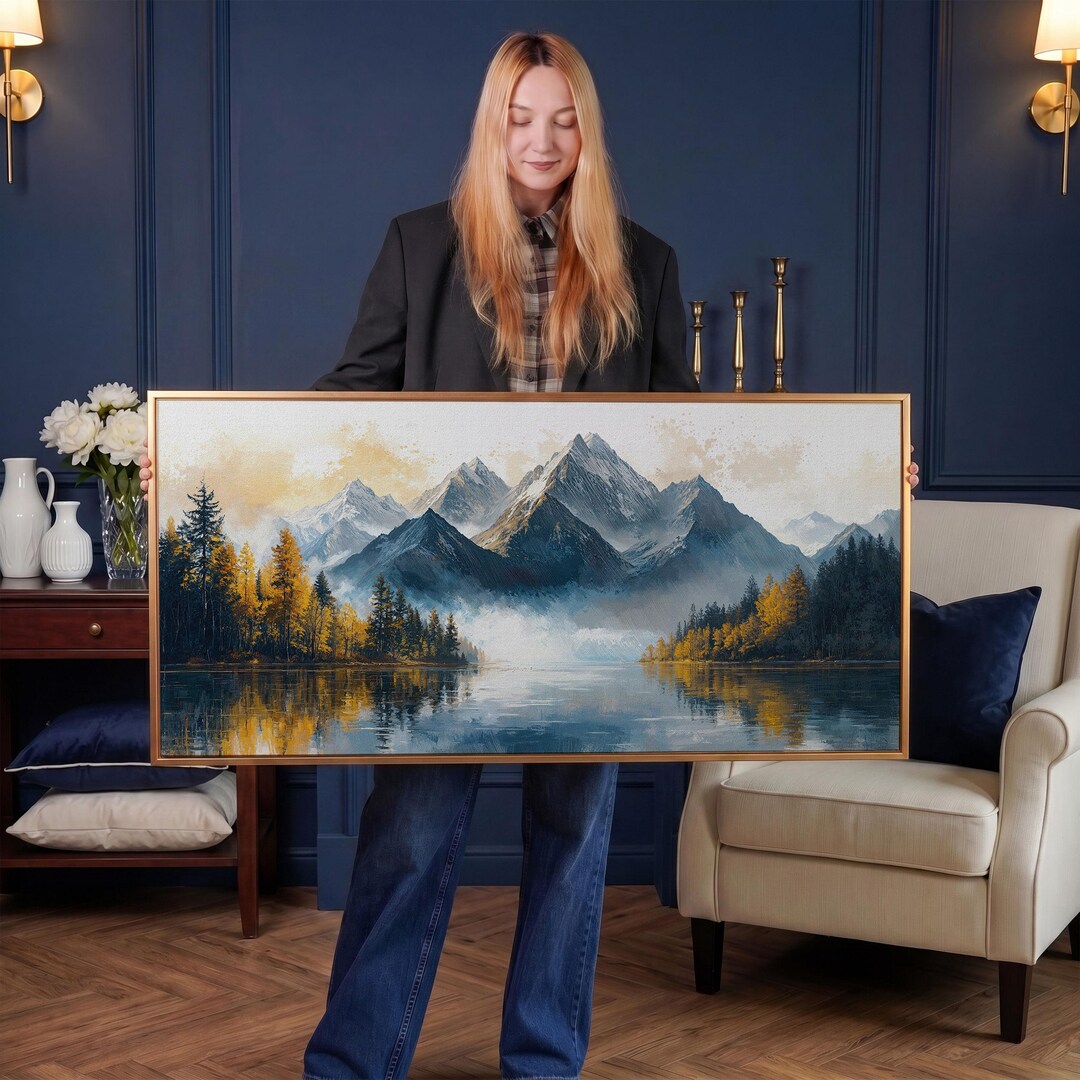 Mountain Lake Canvas Print: Autumn Forest Panoramic Wall Art - Etsy