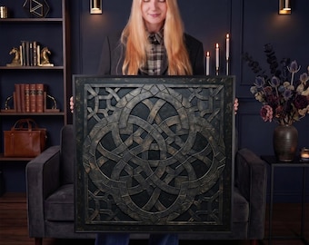 Celtic Knot Canvas Art, Dark Canvas Print, Ready to Hang