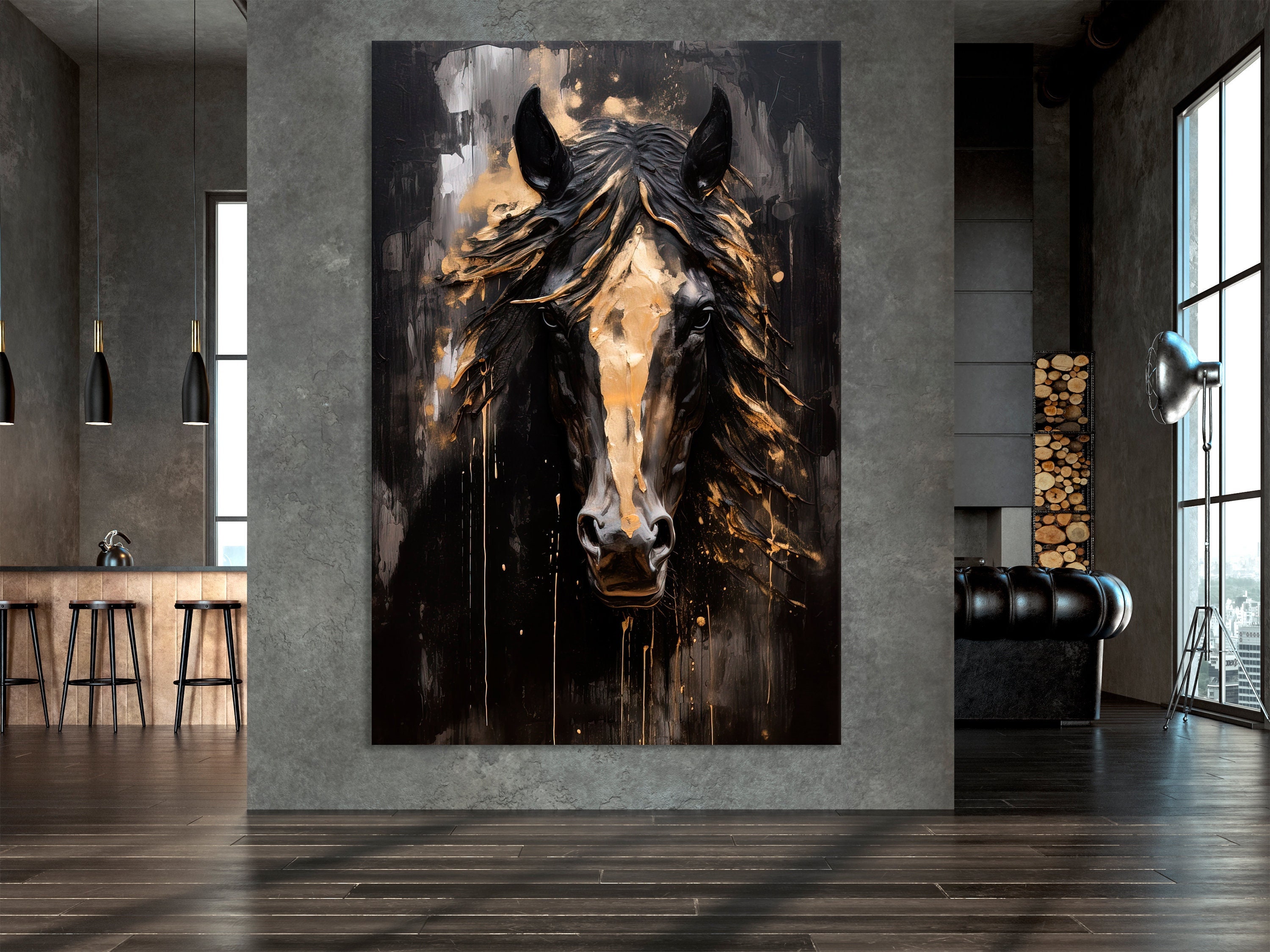 Beautiful animal horse canvas print Horse Painting Large Canvas Art Large Original Horse Oil Painting on Canvas Animal wall art abstract art