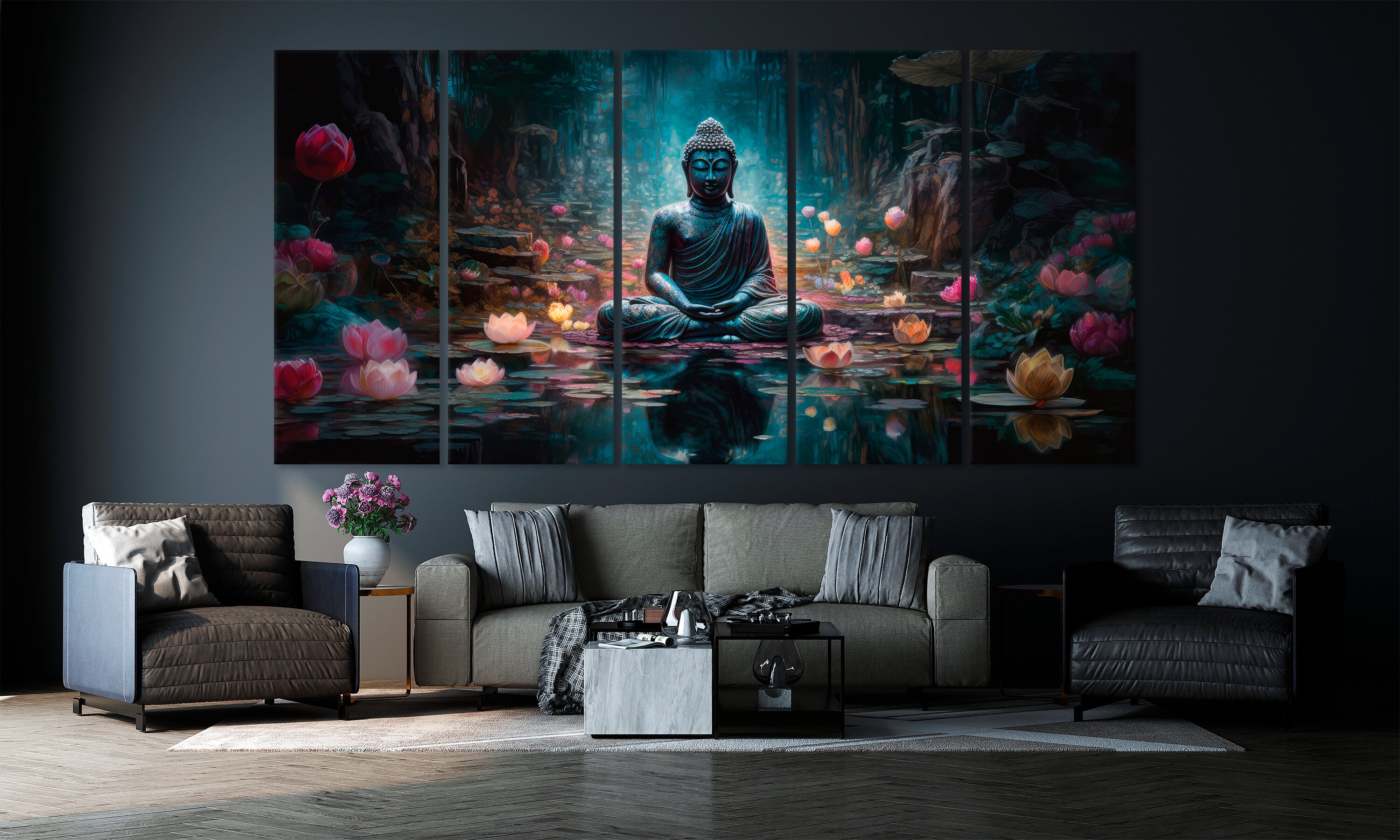 Buddha Statue Print Buddhism Wall Art Buddha Wall Art Meditation Wall ...