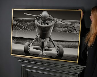 Vintage Airplane Runway Canvas Print – Aviation Wall Art, Ready To Hang