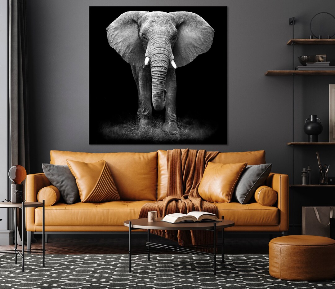 African Elephant Extra Large Canvas Wall Art Elephant Print Elephant