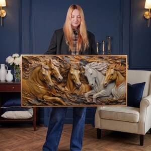 Running Horses Canvas Print, Equestrian Wall Art