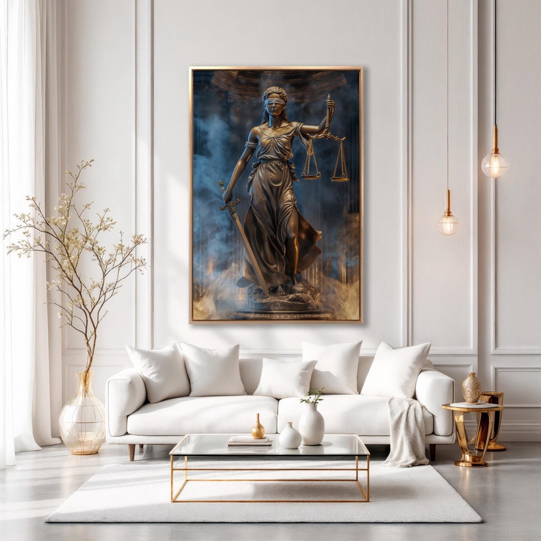 Lady Justice Canvas Wall Art Legal Principles Themis Blindfolded ...
