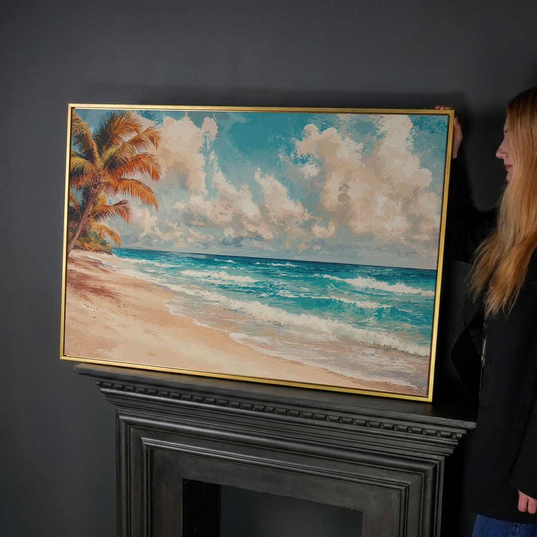 Framed Tropical Beach Seascape Canvas Print – Coastal Ocean Wall Art - Etsy