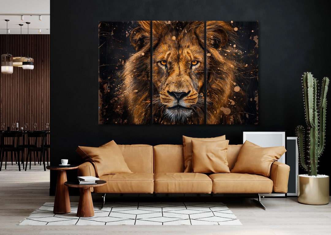 Majestic Lion Canvas Wall Art King of the Jungle Print African Wildlife ...