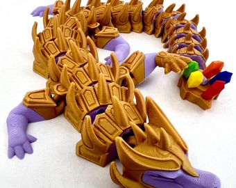 Juguete articulado de superhéroes inspirado en cómics, con dragones impresos en 3D