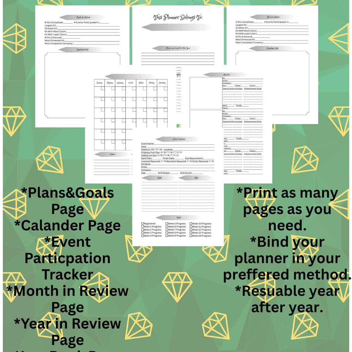 Diamond Painting Planner (printable Edition) - Etsy