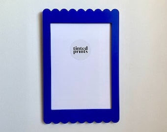 Scallop Picture Frame A4 | Cobalt Blue | Free Shipping Australia | Gallery Wall Frame | Unique Home Decor Gift | Australian Made