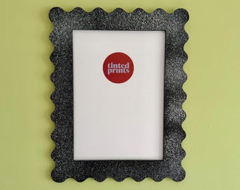 Wavy Picture Frame A4 | Black Granite | Free Shipping Australia | Gallery Wall Frame | Unique Home Decor Gift | Australian Made