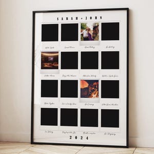 PERSONALISIERBAR Niedliches Polaroid Foto Datum Ideen Poster für Paare und Freunde 2025 Planer Minimalistische Bucket List Poster Digitaler Download