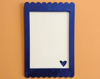 Scallop Picture Frame A4 | Glitter Cobalt Blue | Free Shipping Australia | Gallery Wall Frame | Unique Home Decor Gift | Australian Made