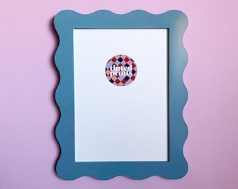 Wavy Picture Frame A4 | Blue Sparkle | Free Shipping Australia | Gallery Wall Frame | Unique Home Decor Gift | Australian Made