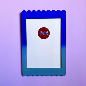 A4 Scallop Ombre Cobalt Blue Wavy Frame Funky Maximalist Colour Home Decor