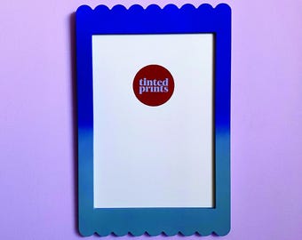 Scallop Picture Frame A4 | Ombre Blue | Free Shipping Australia | Gallery Wall Frame | Unique Home Decor Gift | Australian Made