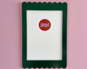 Scallop Picture Frame A4 | Pine Green | Free Shipping Australia | Gallery Wall Frame | Unique Home Decor Gift | Australian Made