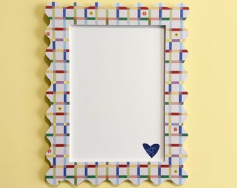 Rainbow Grid Squiggle Picture Frame | A4 Gallery Wall Decor (Australian Made)