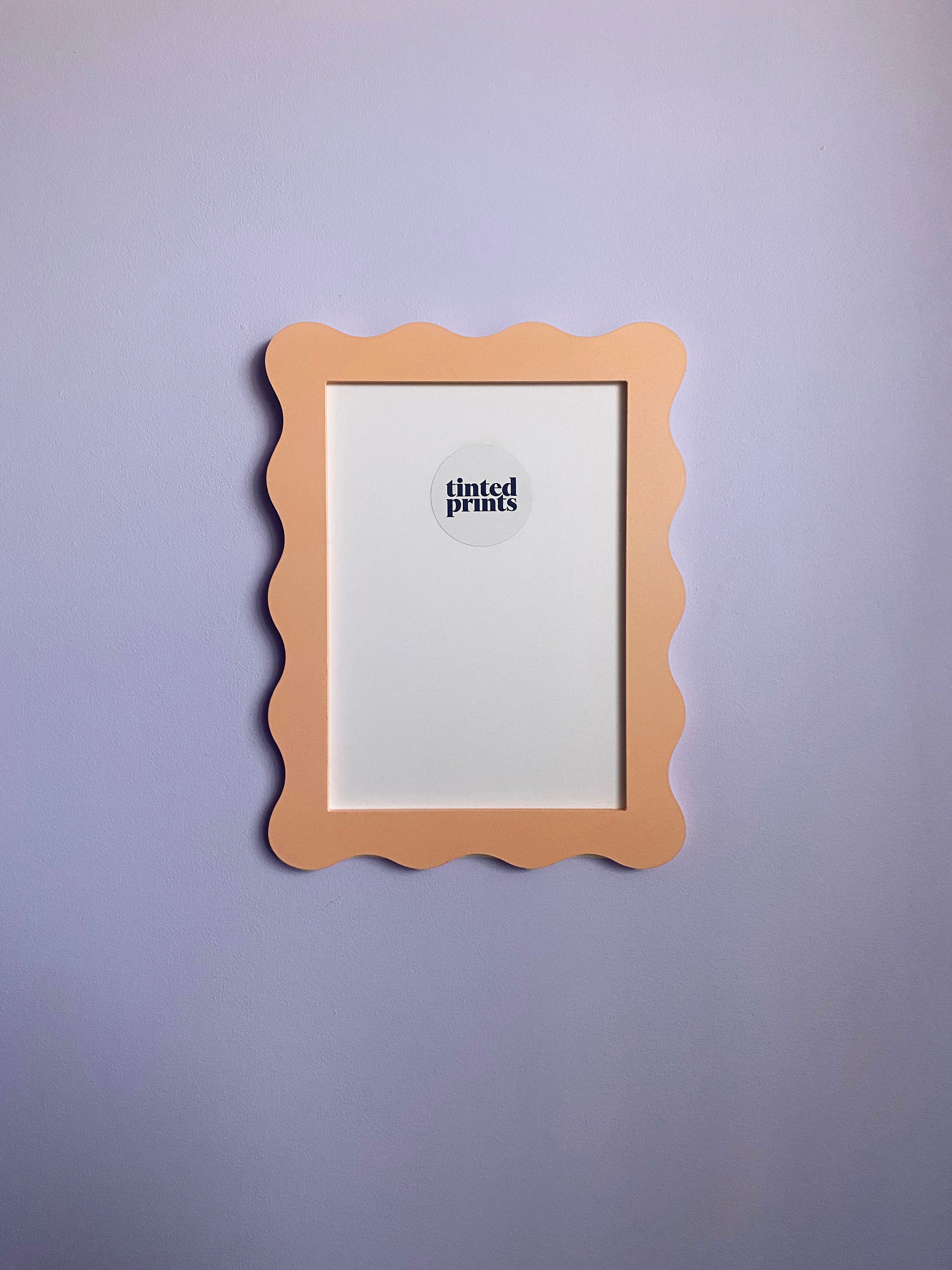 A4 Squiggle PEACH Wavy Frame Funky Maximalist Colour Home Decor