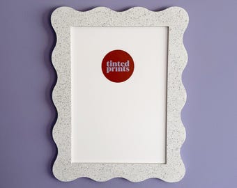 Wavy Picture Frame A4 | White Granite | Free Shipping Australia | Gallery Wall Frame | Unique Home Decor Gift | Australian Made