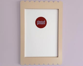 Scallop Picture Frame A4 | Beige Bone | Free Shipping Australia | Gallery Wall Frame | Unique Home Decor Gift | Australian Made