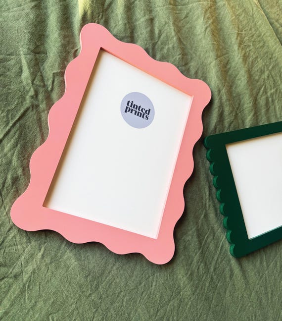 A4 Squiggle DUSTY PINK Wavy Frame Funky Maximalist Colour Home