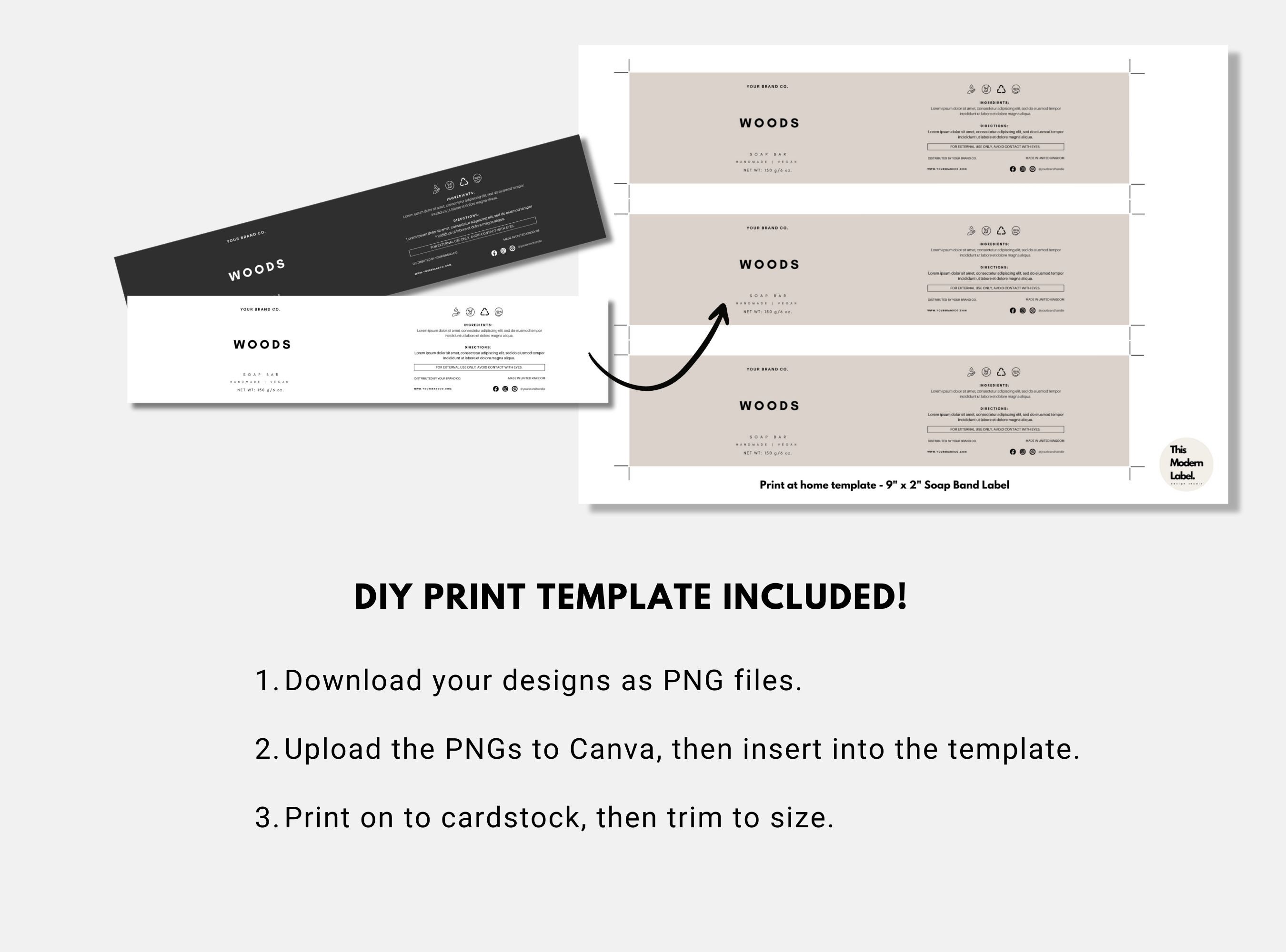 EDITABLE Soap Label Template Canva/soap Band Template/soap Bar Labels ...