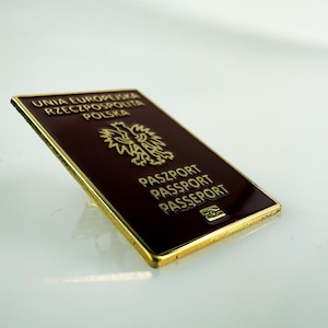 Polish Passport Enamel Pin, Poland Lapel Pin, Patriotic Badge, EU Country Pin, Polish Heritage Gift, Polish Souvenir, Poland Pin