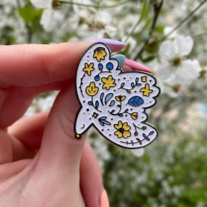 Weiße Taube Anstecknadel – Friedenstaube-Brosche Aus Emaille (nettes Geschenk-Design)