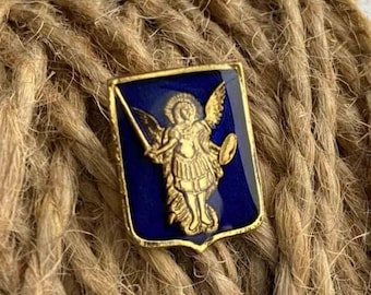 Kyiv Archangel Michael Pin, Ukrainian Lapel Badge, Travel Gift from Ukraine, Patriotic Symbol Brooch, Kyiv Souvenir for Backpack or Hat