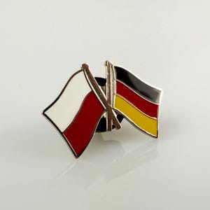Poland Germany Dual Flag Lapel Pin, Country Friendship Gift, Polish Patriotic Souvenir, Diplomatic Lapel Accessory, Custom Flag Enamel Pin