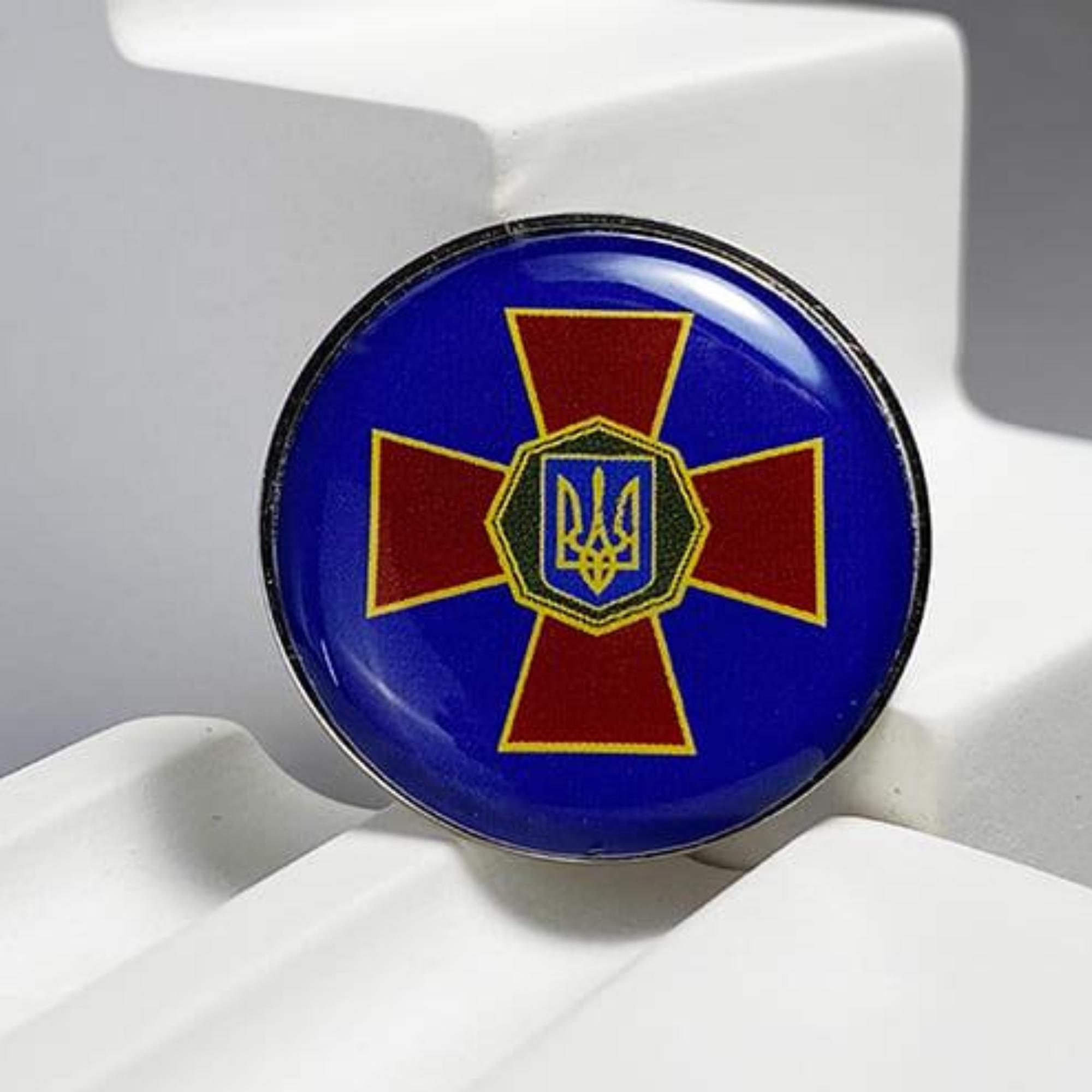 National Guard of Ukraine Style Pin, Round Military-Inspired Badge, Ukrainian Symbol, Collector Gift, Ukraine Souvenir