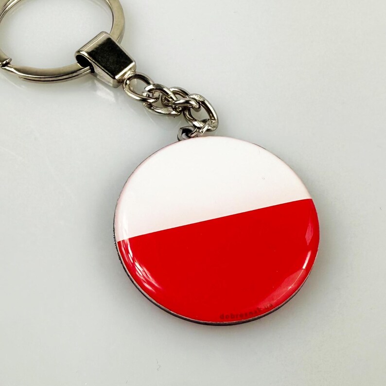 Polish Coat of Arms Keychain, Keyring With White Eagle Emblem ...