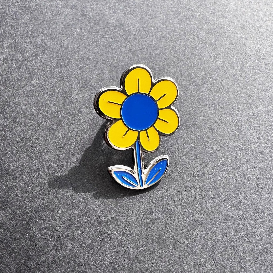 Flower Enamel Pin, Ukrainian Colors Pin, Lapel Pin, Handmade Flower ...