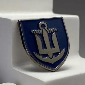 Ukrainian Navy Inspired Pin, Military-Inspired Badge, Collectible Pin