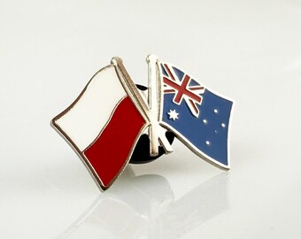 Pin de bandera de Polonia y Australia, insignia de país esmaltada, pin de solapa con dos banderas, recuerdo de viaje, regalo para viajeros, pin de bandera coleccionable