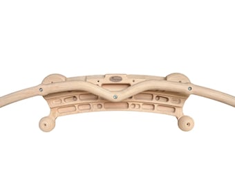 Kraxlboard Snake – Barre De Traction Murale En Bois De Hêtre 115 Cm – Forme Anatomique Pour Musculation Confortable