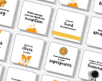 Printable Lunchbox Notes for Kids | Orange Theme (Digital Download)