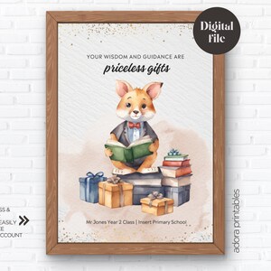 IMPRESIÓN EDITABLE / Descarga instantánea / Regalo de agradecimiento al maestro, Regalo de fin de año para el maestro, Gracias al maestro, Pdf, jpg 02 Regalos invaluables