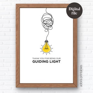 DESCARGA INSTANTE Regalo de agradecimiento al maestro, Regalo de maestro de fin de año, Maestro de agradecimiento, Póster imprimible pdf, jpg 01 Luz guía