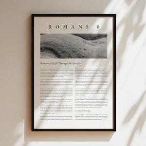 Romans 8 Full Chapter Wall Art, Christian Wall Print, Bible Verse Wall Art, Christian Home Decor, Modern Wall Art, Jesus Wall Art, Christ