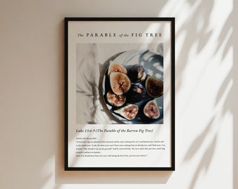 La parábola de la higuera estéril, Lucas 13, versículo bíblico moderno, póster con versículo bíblico, arte de Jesús, decoración de pared cristiana imprimible